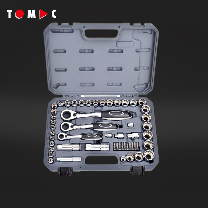 Tool Set - TOMAC 52-teiliges Chrom-Vanadium Steckschlüssel-Set, Durchsteck-Steckschlüsselsatz für
