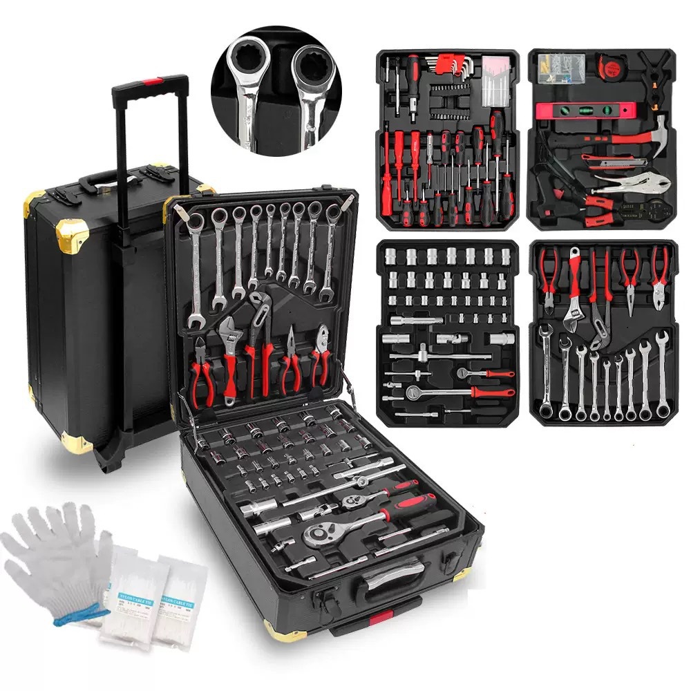 Tool Set - 399-teiliges Chrom-Vanadium-Stahl Reparatur-Werkzeugset mit Großem Doppel-Schraubenschlüssel